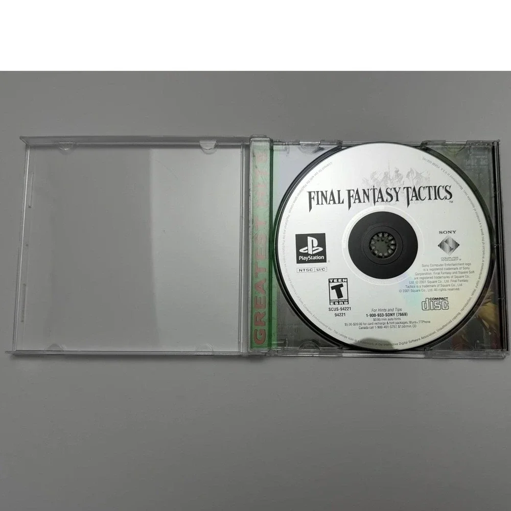 Final Fantasy Tactics - PS1 - Greatest Hits‎ - Disc & Case - Cleaned & Tested